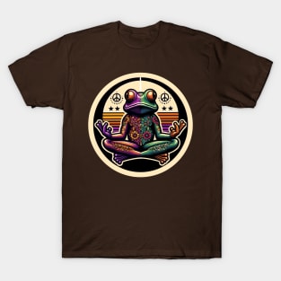 Peaceful Floral Frog Tee T-Shirt